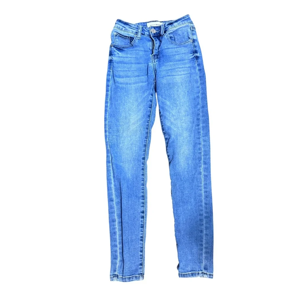 Ashley Mason Womens Skinny Jeans Medium Wash High Rise Denim Size 00 Y2K Indie